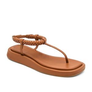 Gia Borghini x RHW Flat Thong Sandal Size 38 in Rustic Brown WORN ONCE!